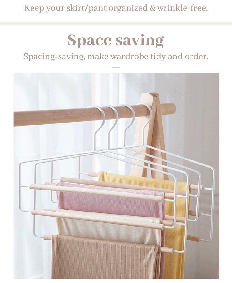 Multilayer Solid Wood Pants Rack-5